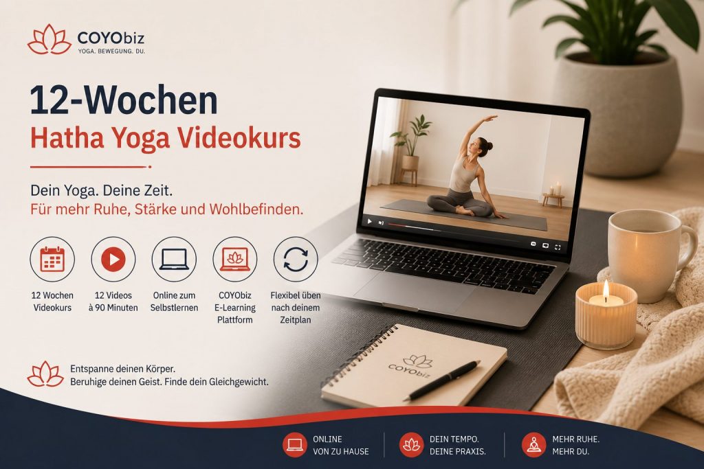 12-Wochen Hatha Yoga Videokurs auf der COYObiz E-Learning Plattform